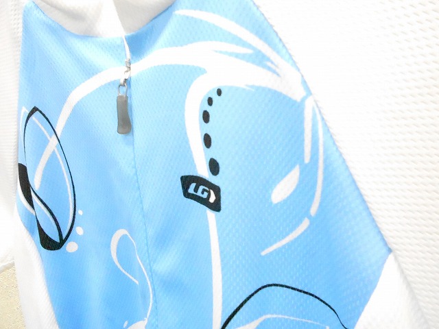 【SALE】レディース フルジップ半袖ジャージ サイズ：M ブルー/ホワイト