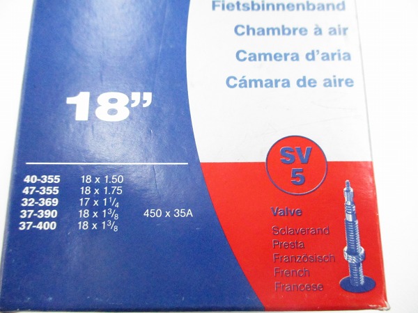 チューブ 18x1.50-1.75 仏式 40mm