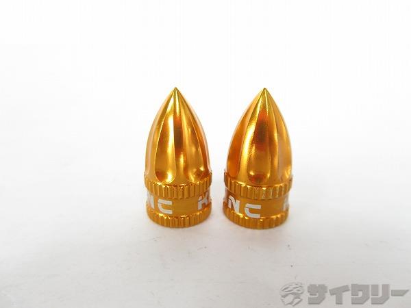 アルミバルブキャップ　ゴールド　米式　2個