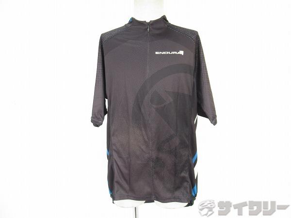 半袖ジャージ　ハーフジップ　サイズL　ブラック