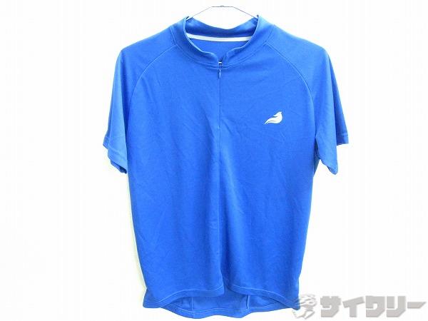 半袖ジャージ ハーフジップ Lサイズ ブルー