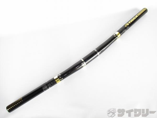 フラットバーハンドル　ブラック/ゴールド　25.4mm/580mm