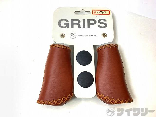 レザー調ロックオンショートグリップ ブラウン