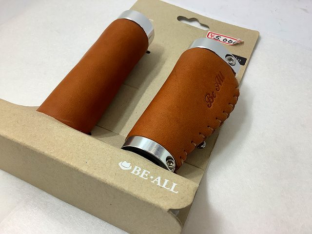 片側ショートレザーロックオングリップ ブラウン