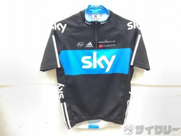 ハーフジップ半袖ジャージ TEAM SKY ブラック/ブルー/ホワイト　M ※破損あり