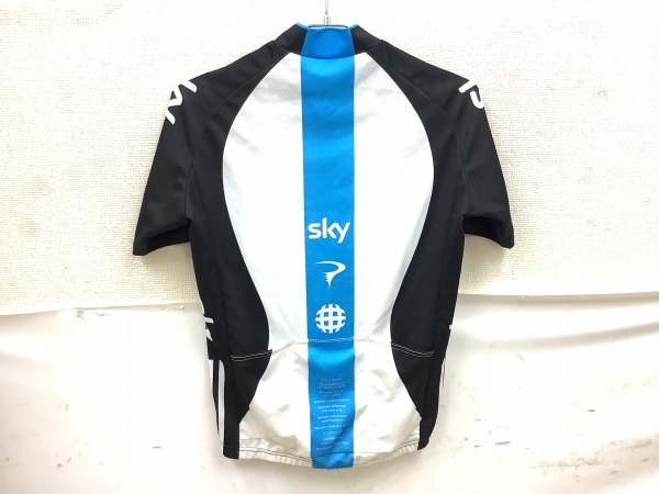 ハーフジップ半袖ジャージ TEAM SKY ブラック/ブルー/ホワイト　M ※破損あり