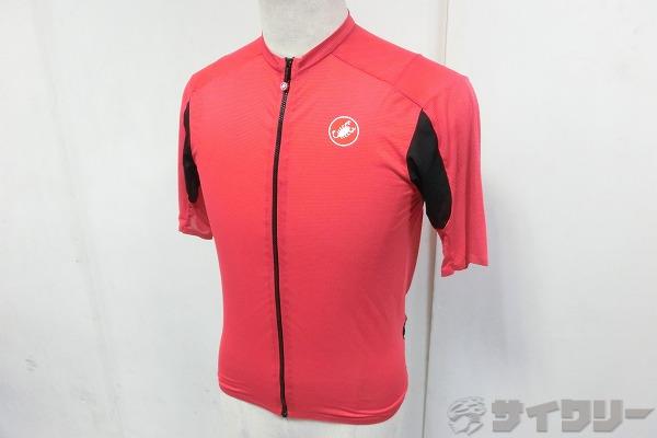 半袖フルジップジャージ Lサイズ レッド