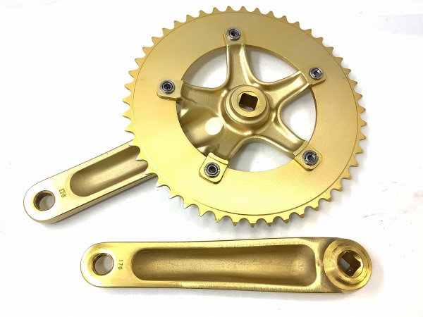 ピスト用クランク ゴールド 48T 170mm