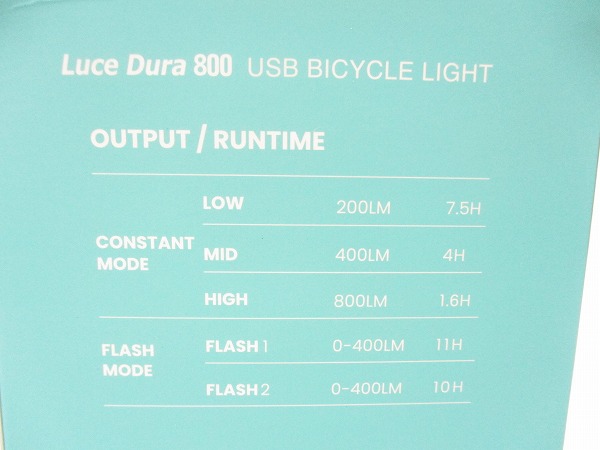 フロントライト Luce Dura 800