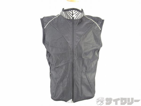 サイクルベスト　ブラック　ジレ　ウィンドブレーク（前面）　Mサイズ
