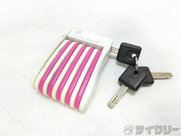 フォールディングブレードロック 鍵式 ホワイト/ピンク