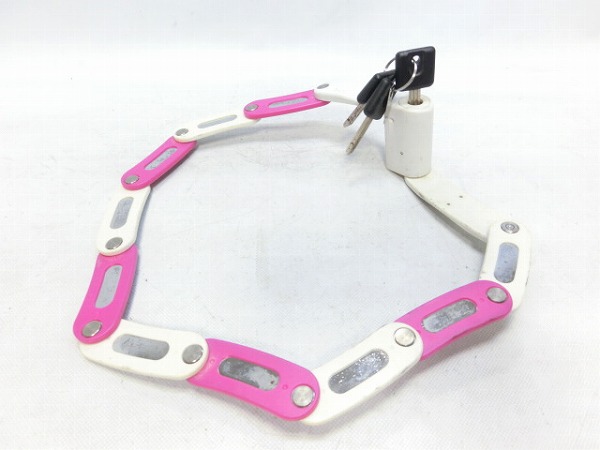 フォールディングブレードロック 鍵式 ホワイト/ピンク