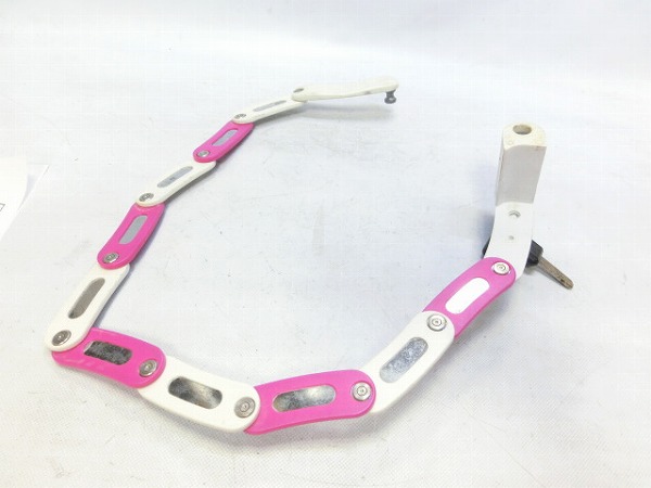 フォールディングブレードロック 鍵式 ホワイト/ピンク