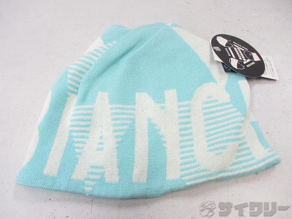 ニットスクリュービーニー ホワイト/チェレステ F（57-59cm）