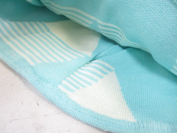 ニットスクリュービーニー ホワイト/チェレステ F（57-59cm）