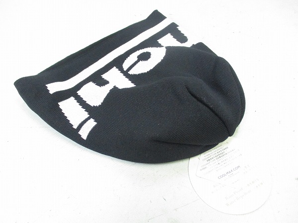 撥水ビーニー ブラック/ホワイト F（57-59cm）