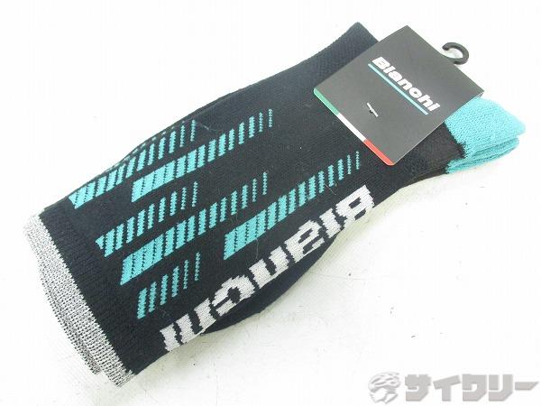 ソックス ブラック/チェレステ 25-27cm