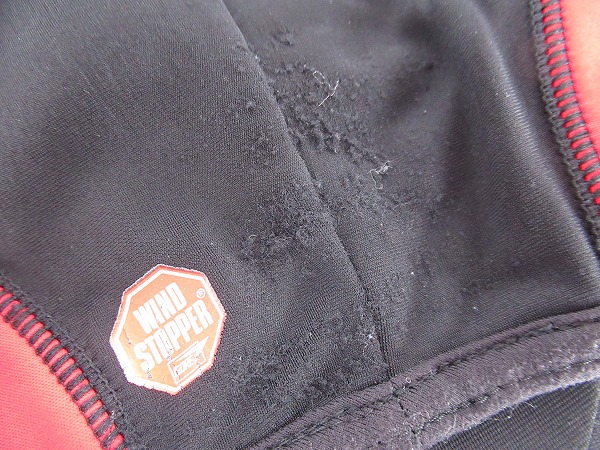 サイクルキャップ　裏起毛　ブラック/レッド