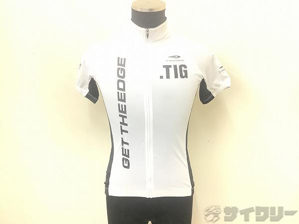 フルジップ半袖ジャージ　ホワイト　サイズ：S