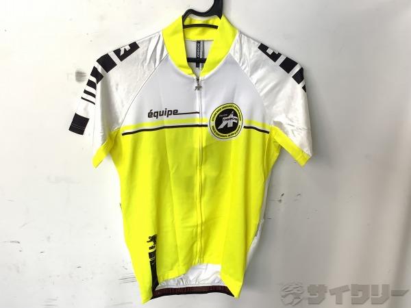 半袖フルジップジャージ EQUIPE Mサイズ ホワイト/イエロー