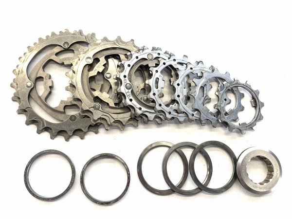 スプロケット 10s 12-25T(ロー側4枚チタン) ※11s対応ロックリング換装