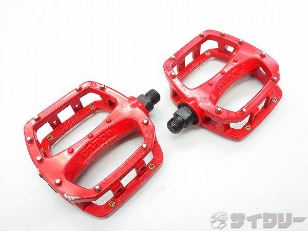 フラットペダル レッド