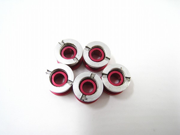 チェーンリングボルト シングル用 5個 レッド アルミ