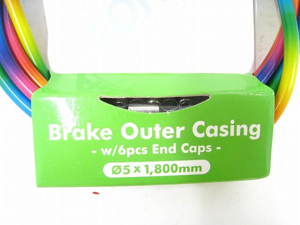 ブレーキアウターケーブル 5x1,800mm レインボー