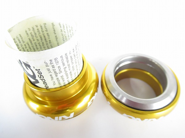 ヘッドパーツ　NOTHREADSET　1-1/8（OS）　GOLDカラー