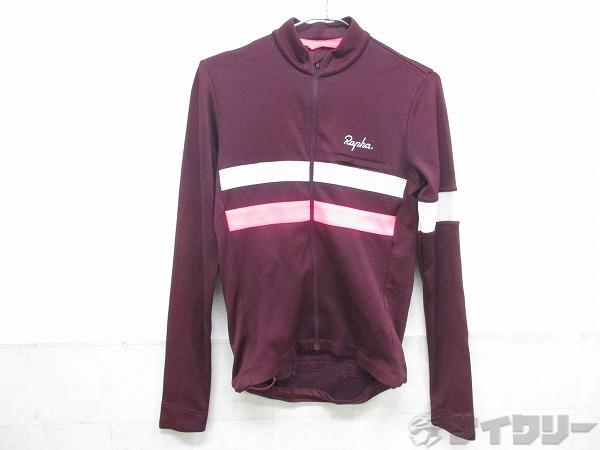 長袖フルジップジャージ BREVET Sサイズ ワインレッド