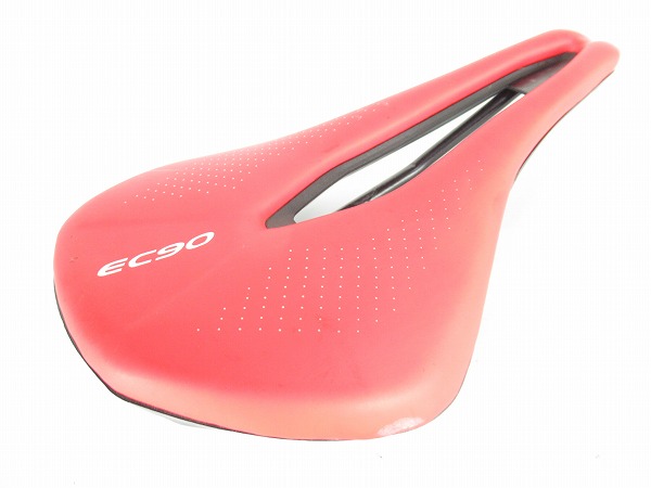 ショートノーズサドル　EC90ロゴ　レッド　スチールレール