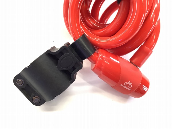 ワイヤーロック 鍵3個 レッド