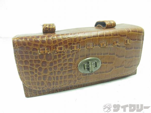 サドルバッグ クロコ柄ブラウン