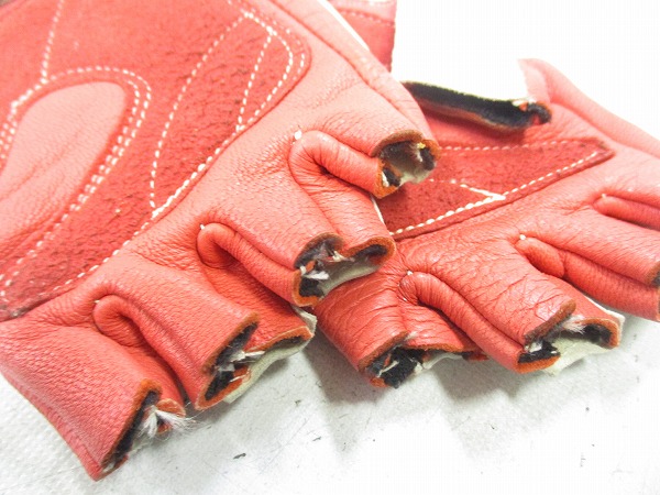 レザーハーフグローブ Sサイズ ドクロ柄