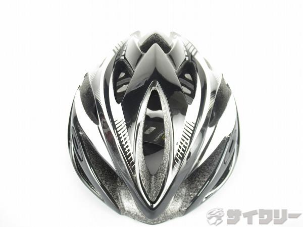 ヘルメット RUSH L 　BLACK/WHITE/SHINY