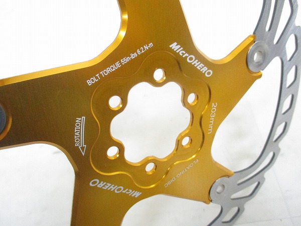 ディスクローター 203mm ゴールド 6穴