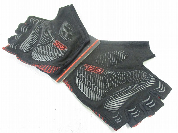 ハーフフィンガーグローブ RACING ブラック/レッド 8.5（大凡L-XL位）
