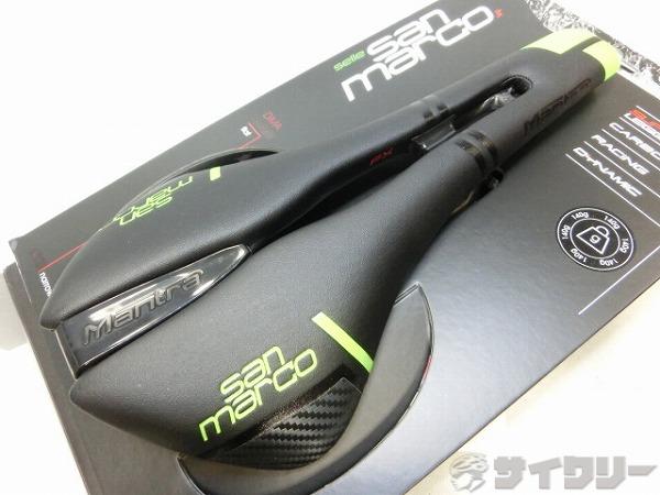サドル MANTRA CARBONFX ブラック/グリーン 136mm