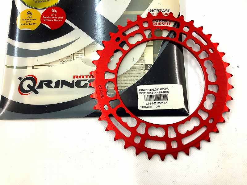 楕円インナーチェーンリング RED 38ｔ/PCD110mm/5穴