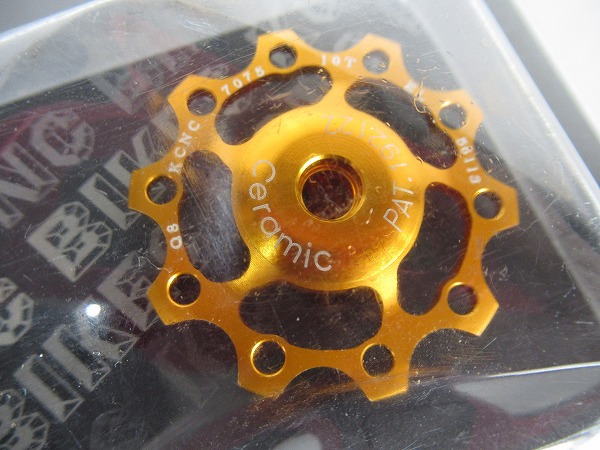 プーリー JOCKEY WHEEL セラミックベアリング ゴールド 10ｔ