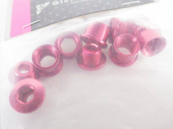 チェーンリングボルト シングル用/5pc レッド