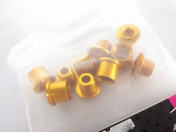 チェーンリングボルト ダブル用/5pc ゴールド