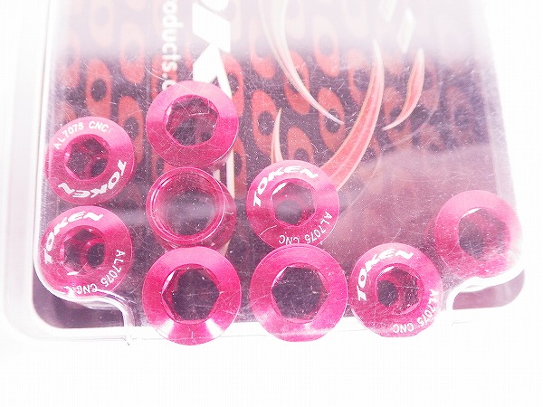 チェーンリングボルト ダブル用/5pc レッド