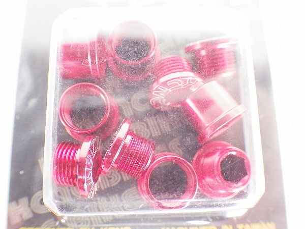 チェーンリングボルト ダブル用/5pc レッド