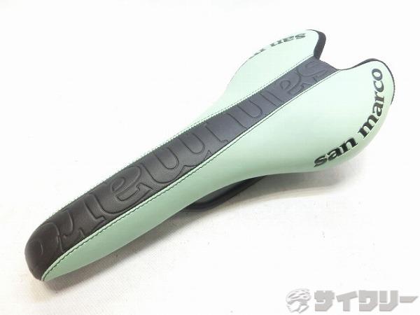 サドル PONZA クロモリレール ブルーグリーン