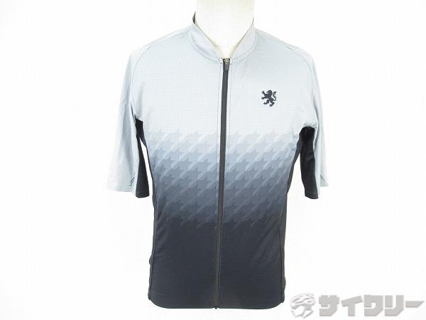 半袖ジャージ　グレー/ブラック　Lサイズ（ASIA）