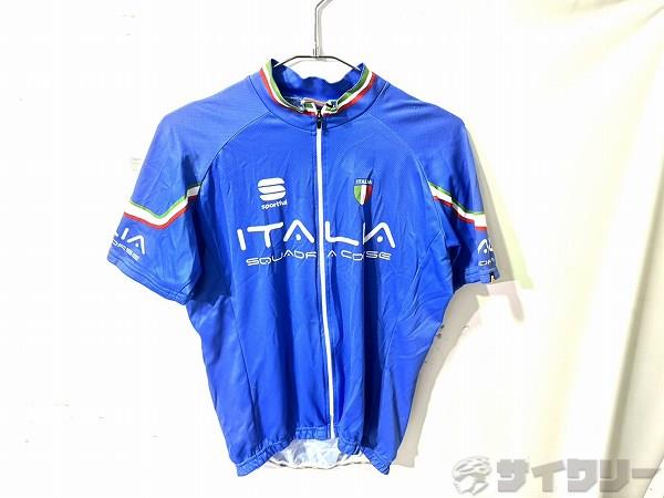 フルジップ半袖ジャージ ブルー Lサイズ