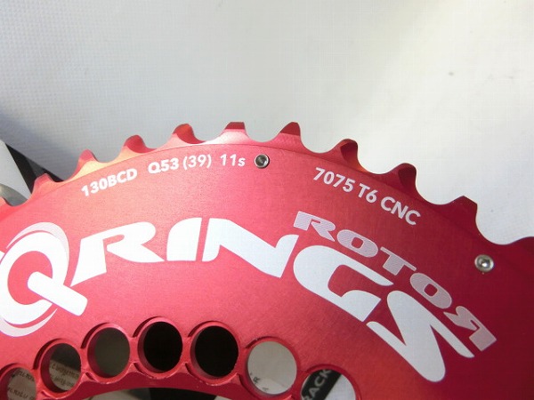 楕円チェーンリング Qrings レッド　53t/pcd130mm/5穴/11s
