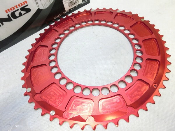楕円チェーンリング Qrings レッド　53t/pcd130mm/5穴/11s