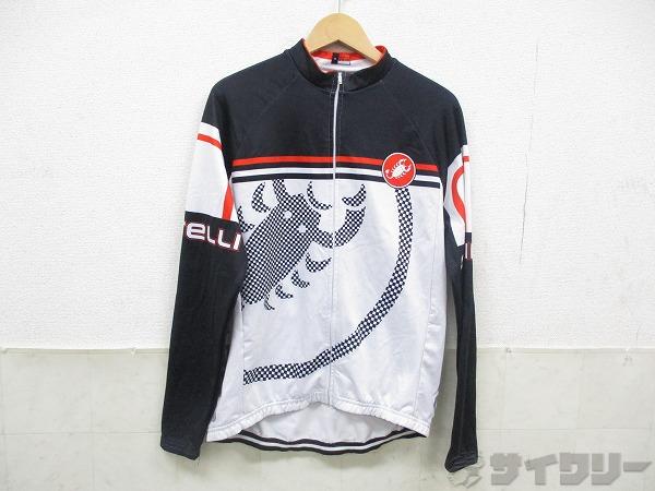 レプリカ長袖ジャージ CASTELLIロゴ Mサイズ ホワイト/ブラック